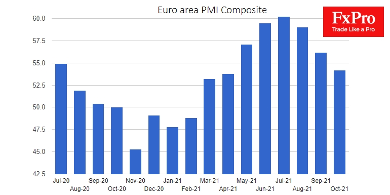 Композитный PMI еврозоны подтвердил затухание импульса роста