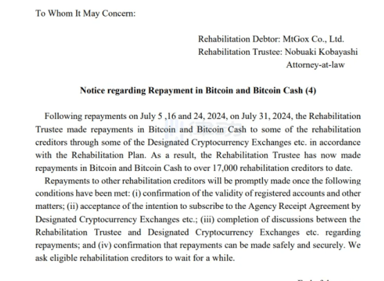 Почти 70% кредиторов Mt. Gox получили выплаты, остальные подождут