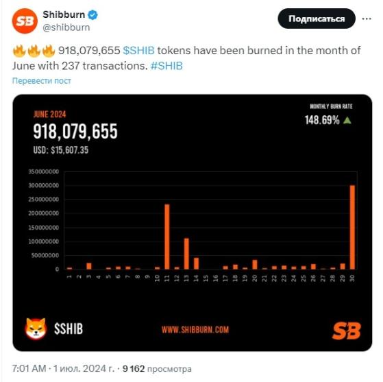 В июне сообщества Shiba Inu и Terra Classic успешно провели сжигания токенов