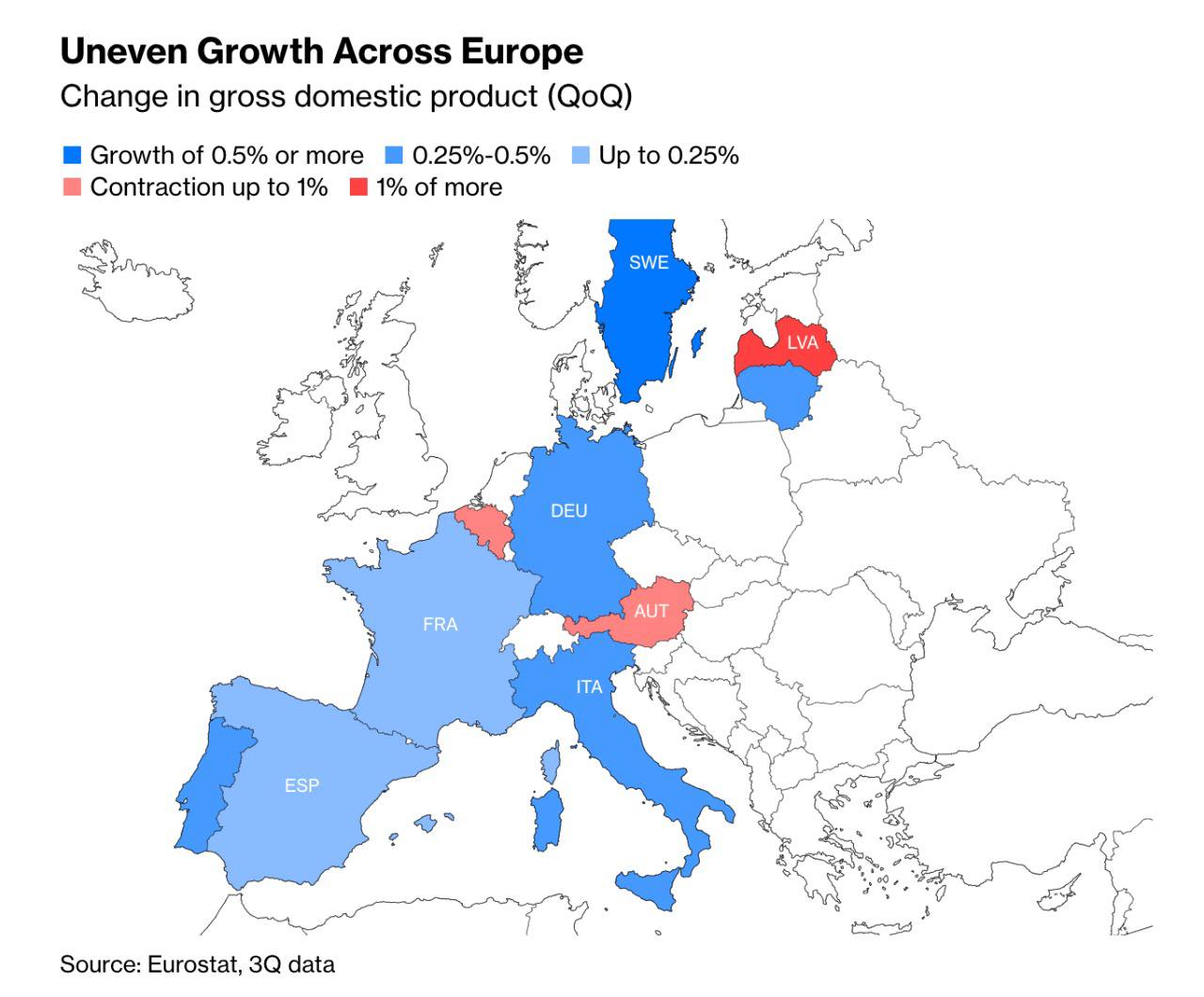 Экономика еврозоны замедляется, инфляция ускоряется