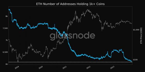 Курс Ethereum может рухнуть из-за быков, избавляющихся от монет